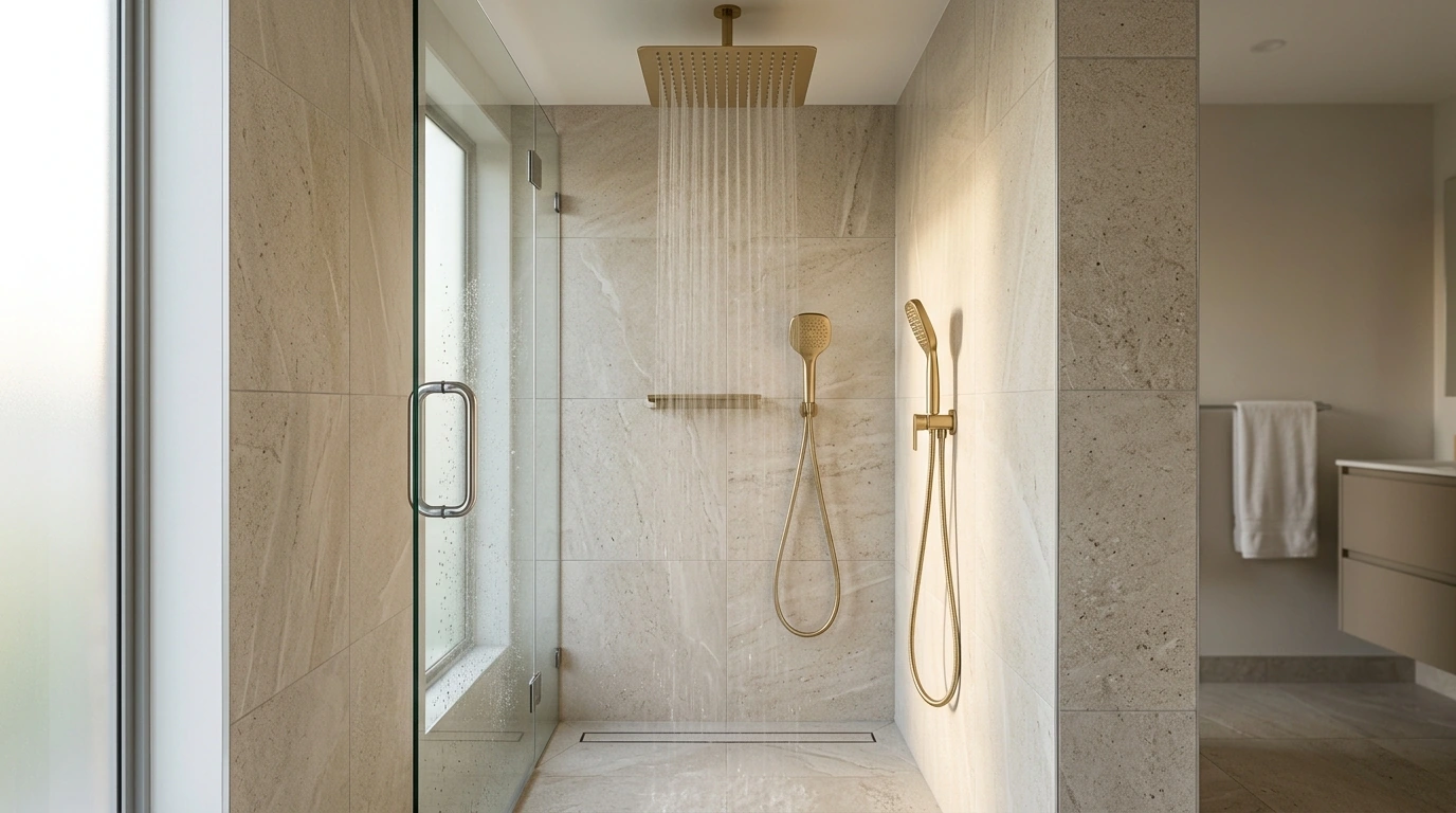 Brushed Gold Ceiling Shower: 12-Inch Dual Heads Guide