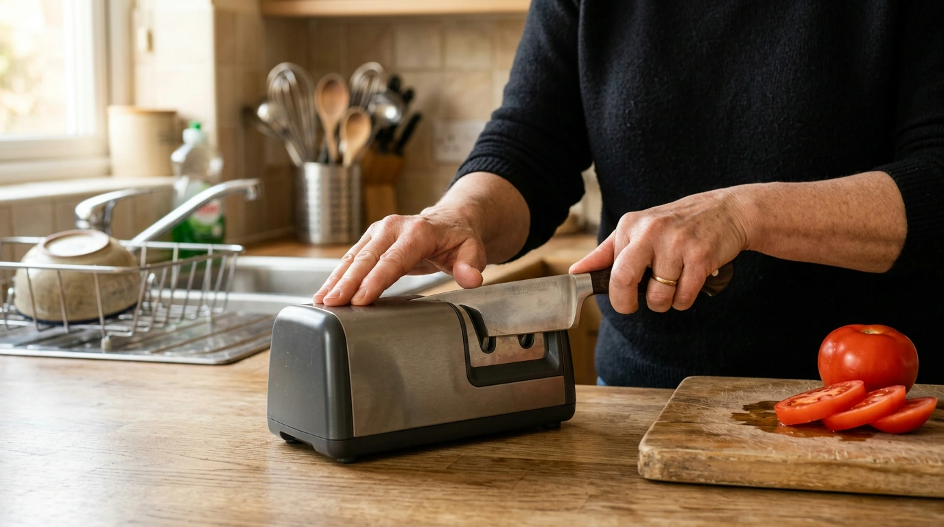 Fully Automatic Electric Knife Sharpener for Home Kitchens