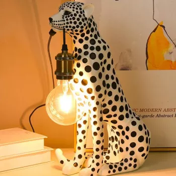 Golden Leopard Floor Sculpture for Modern Glam Rooms