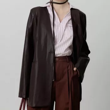 Loose PU Leather V-Neck Jacket with Ribbon: Style Guide
